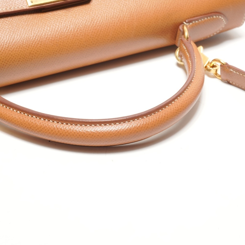 Hermes Kelly 32 2020, Y stamp, gold courchevel leather handbag, brown. - Picture 11 of 14